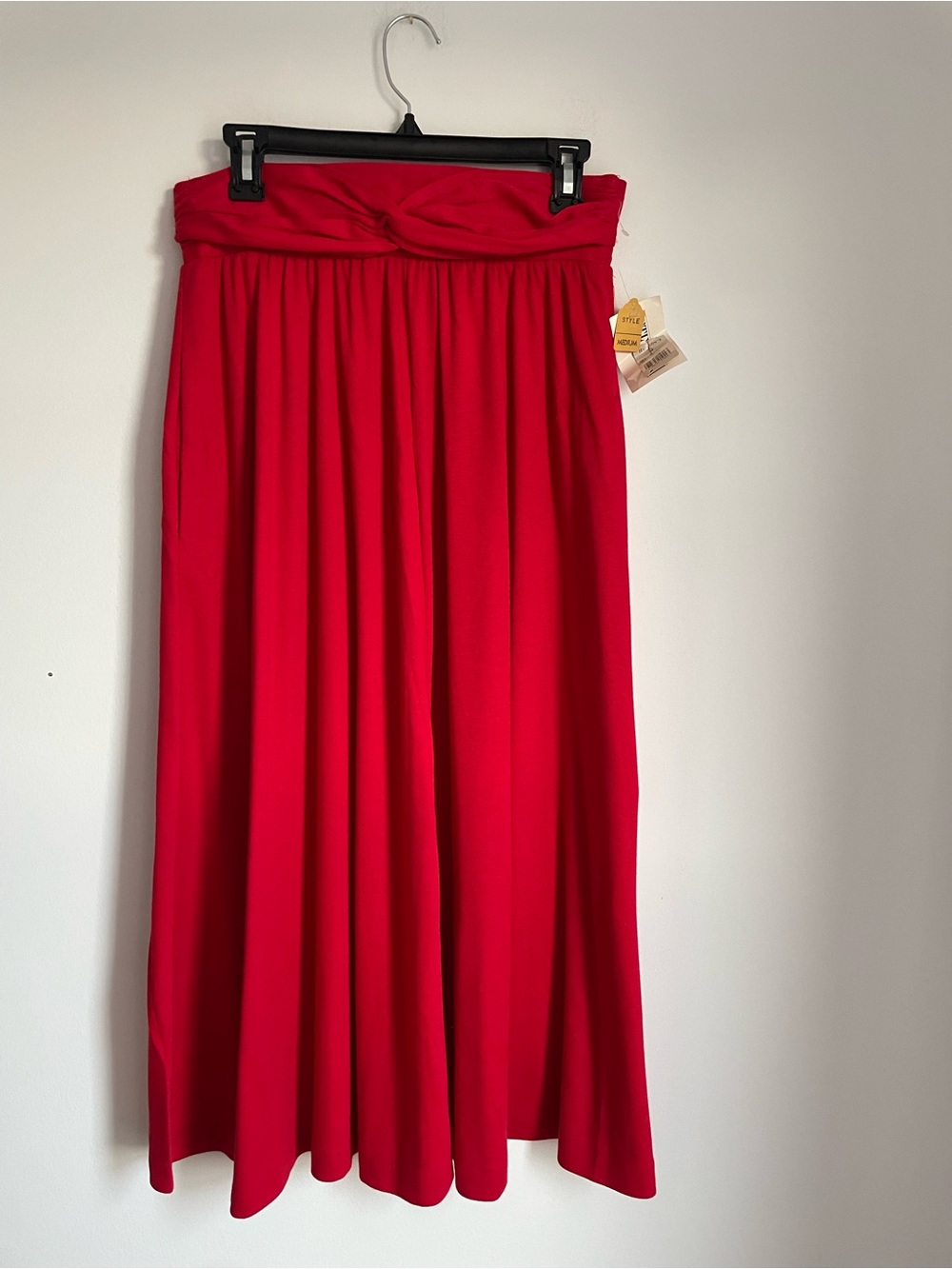 Vintage Peter Popovitch vibrant red maxi skirt with pockets!